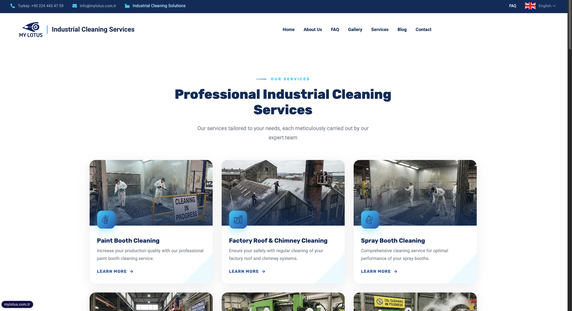 MyLotus — Professional Industrial Cleaning Services (EN services overview)